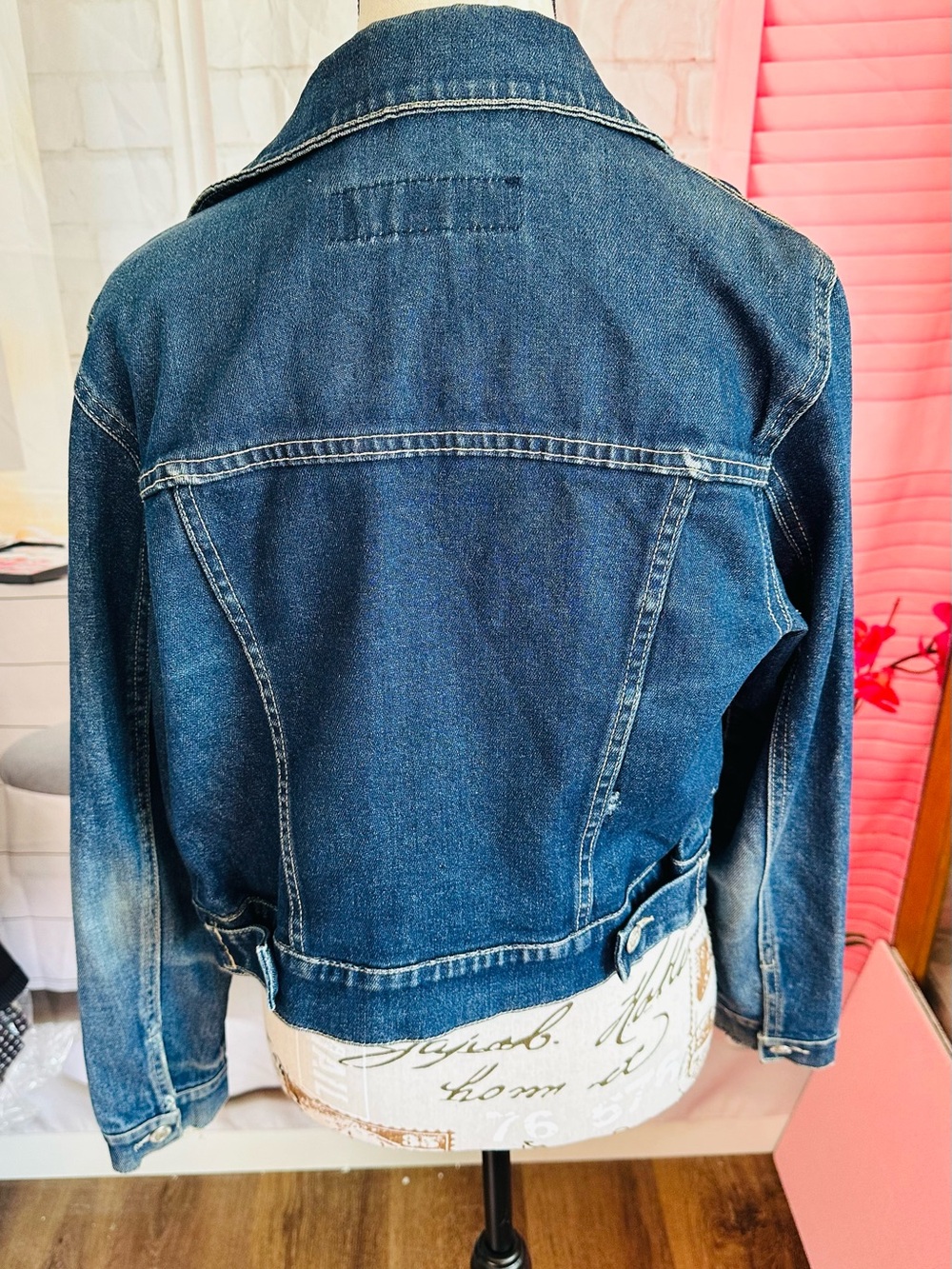 Vintage Paris Blues Embroidered Denim Jacket - Picture 8 of 12